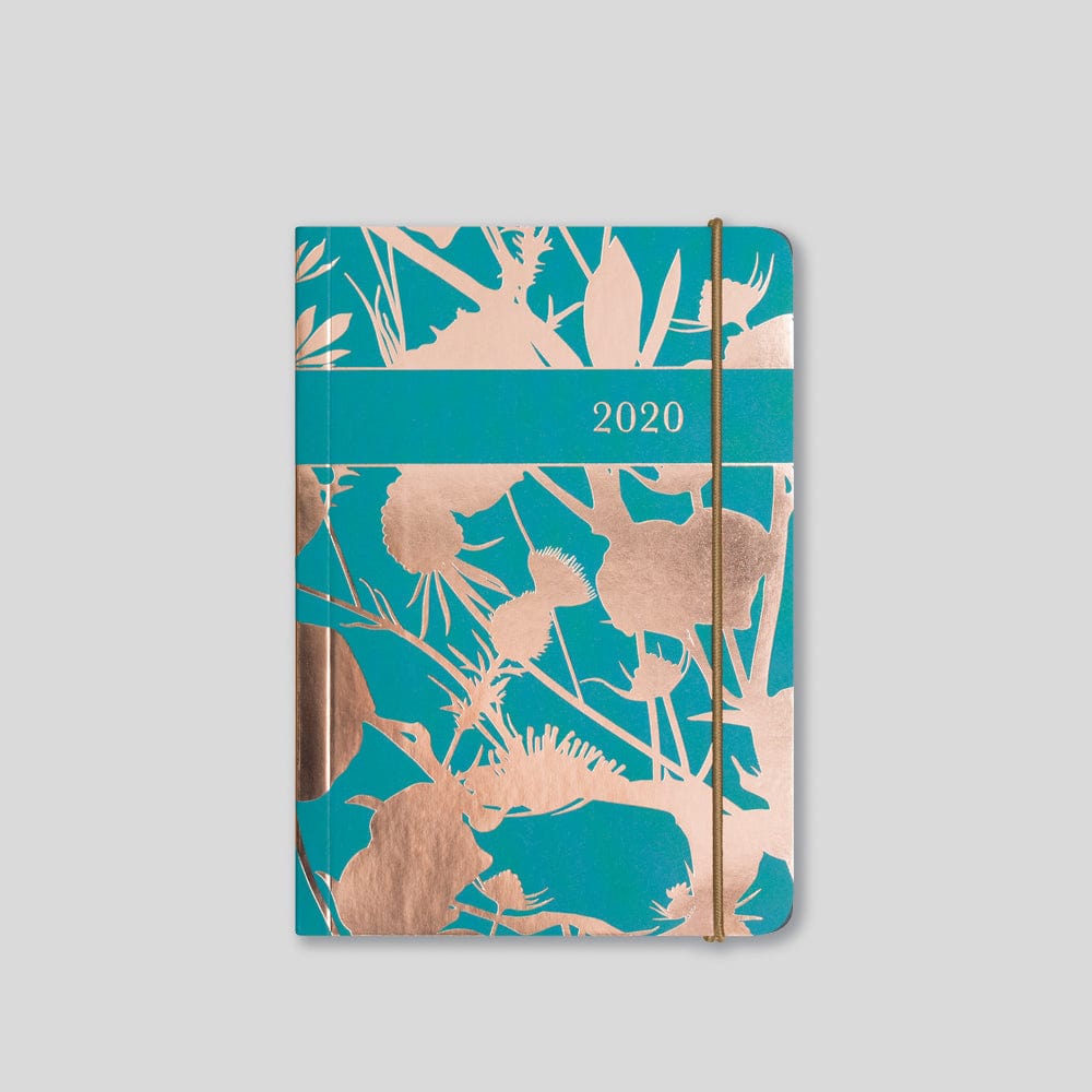 Tangible Stationery Teal Gold Thistle Day a Page Diary