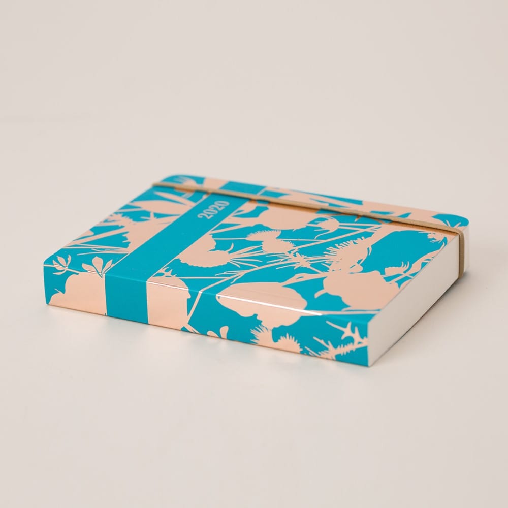 Tangible Stationery Teal Gold Thistle Day a Page Diary