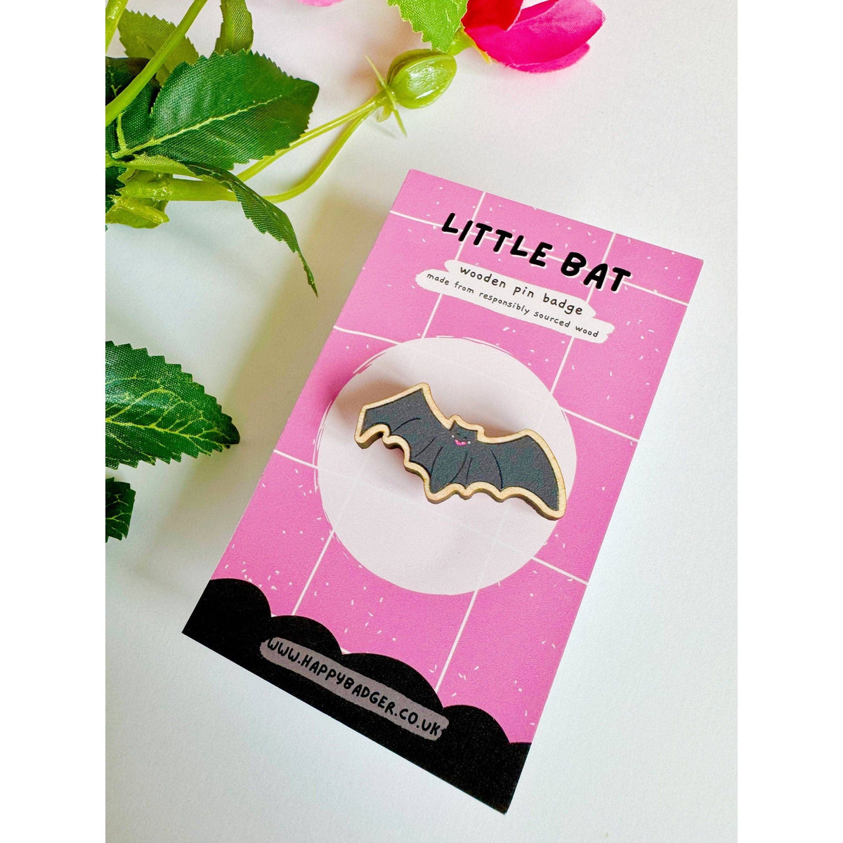 The Happy Badger Bat Pin Badge