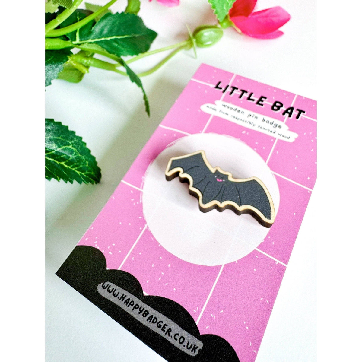 The Happy Badger Bat Pin Badge