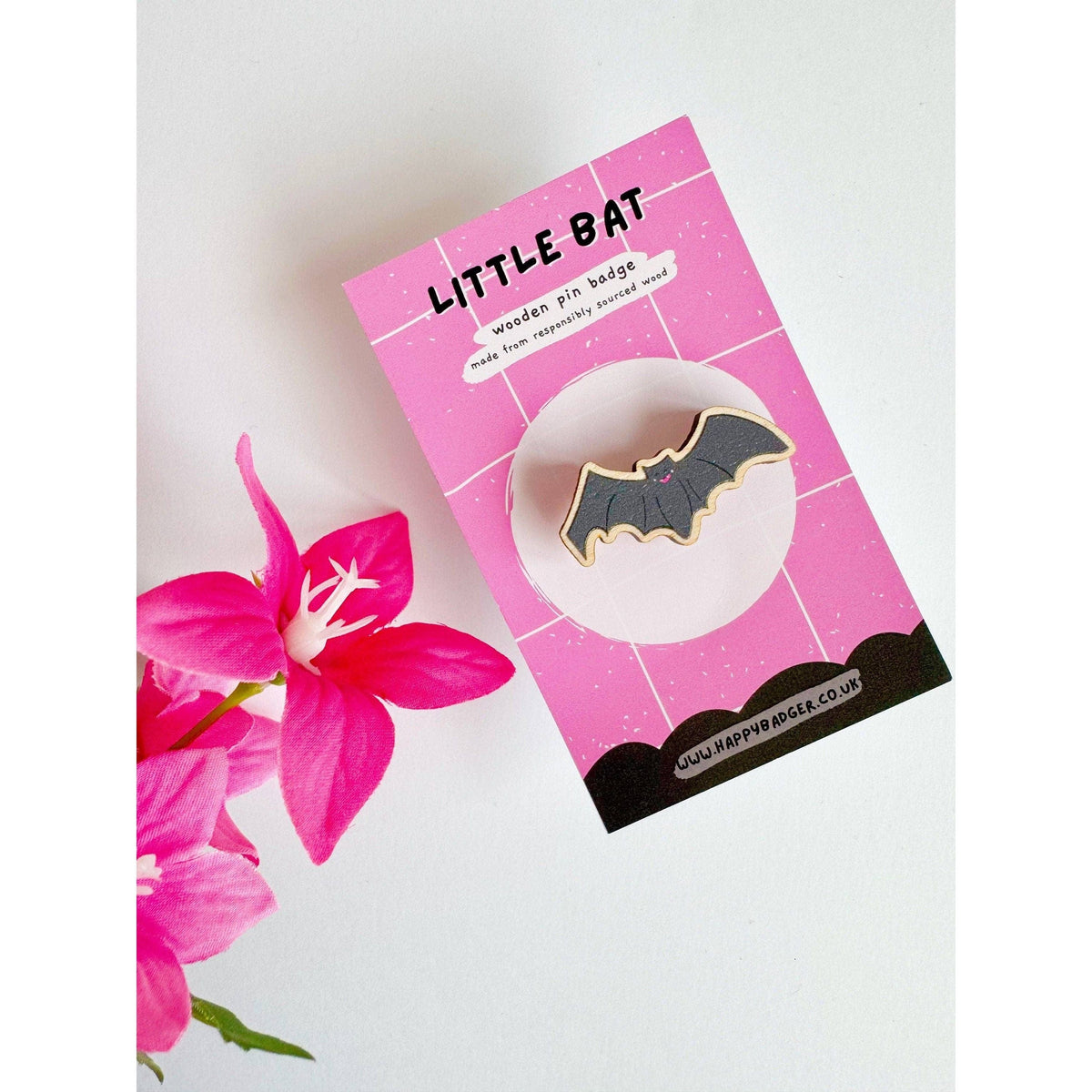 The Happy Badger Bat Pin Badge