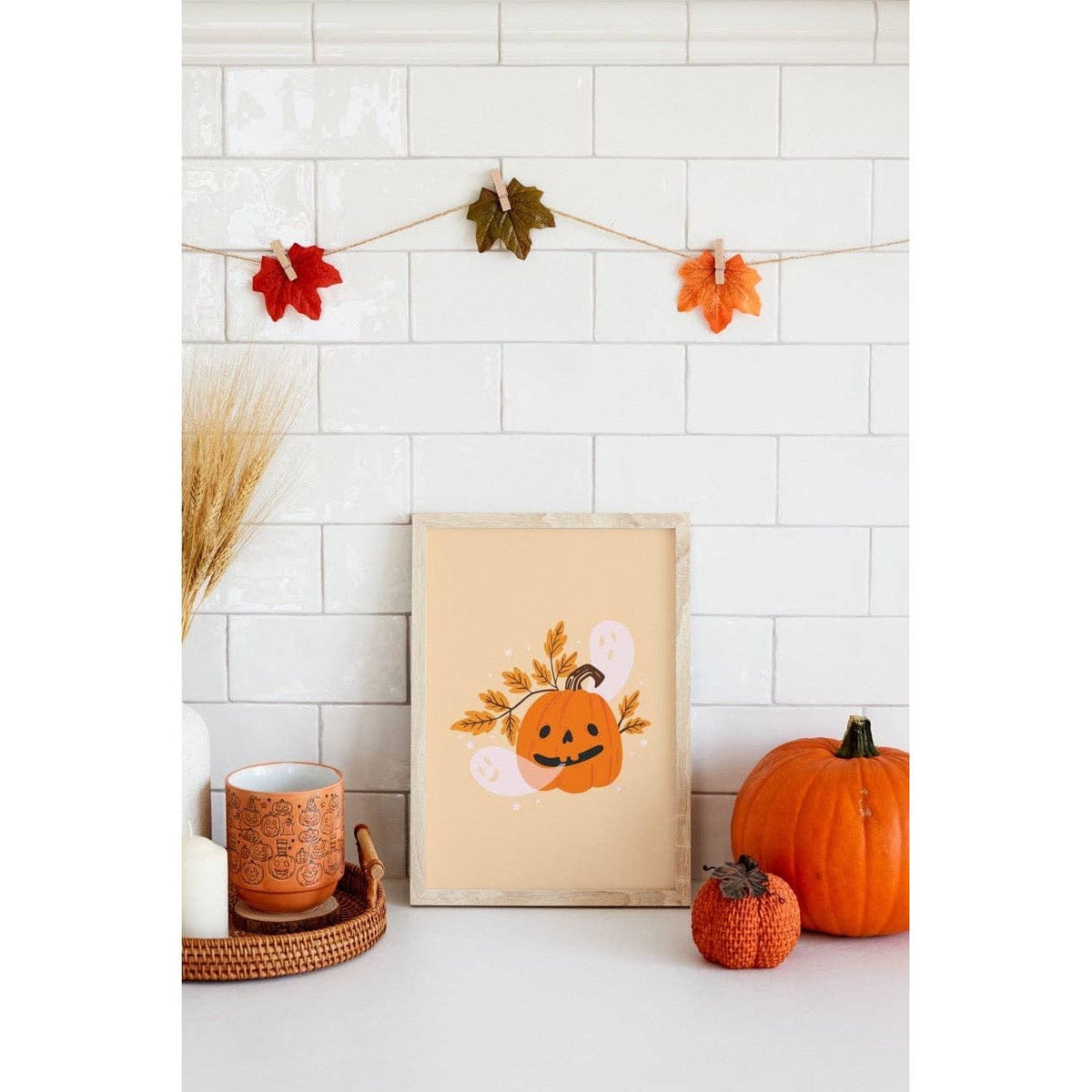 The Happy Badger Halloween Pumpkin Print