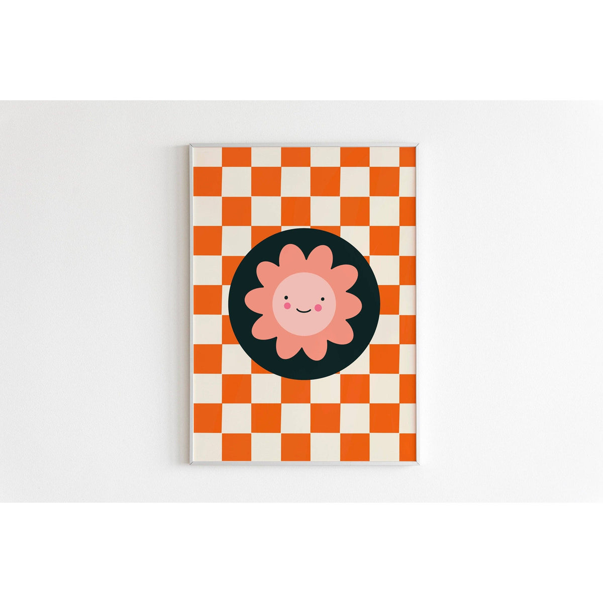 The Happy Badger Smiling Daisy Print - Retro Wall Art - Colourful Home Decor: A4 (8.3x11.7”)