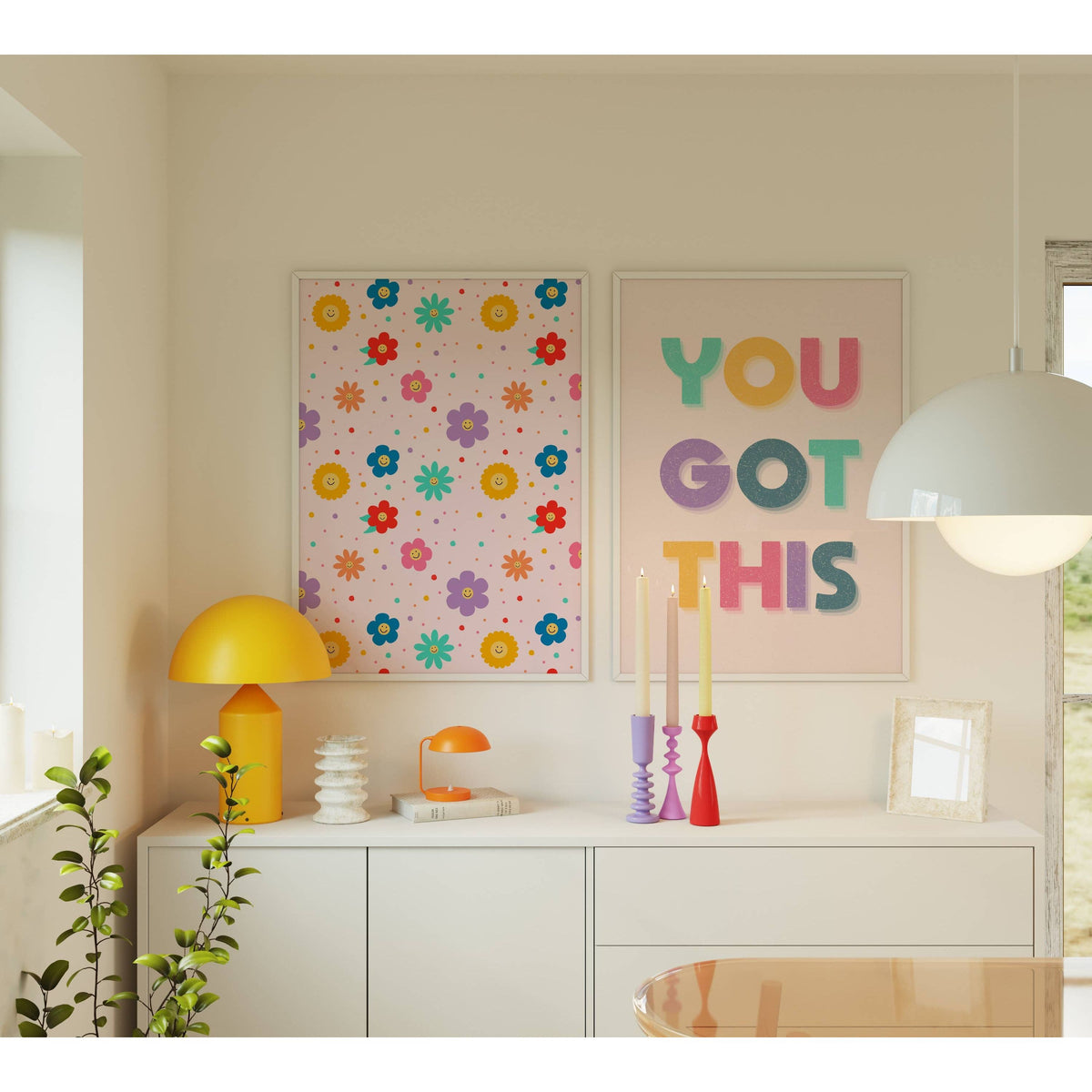 The Happy Badger You Got This Print - Positivity Print - Colourful Wall Art: A4 (8.3x11.7”)