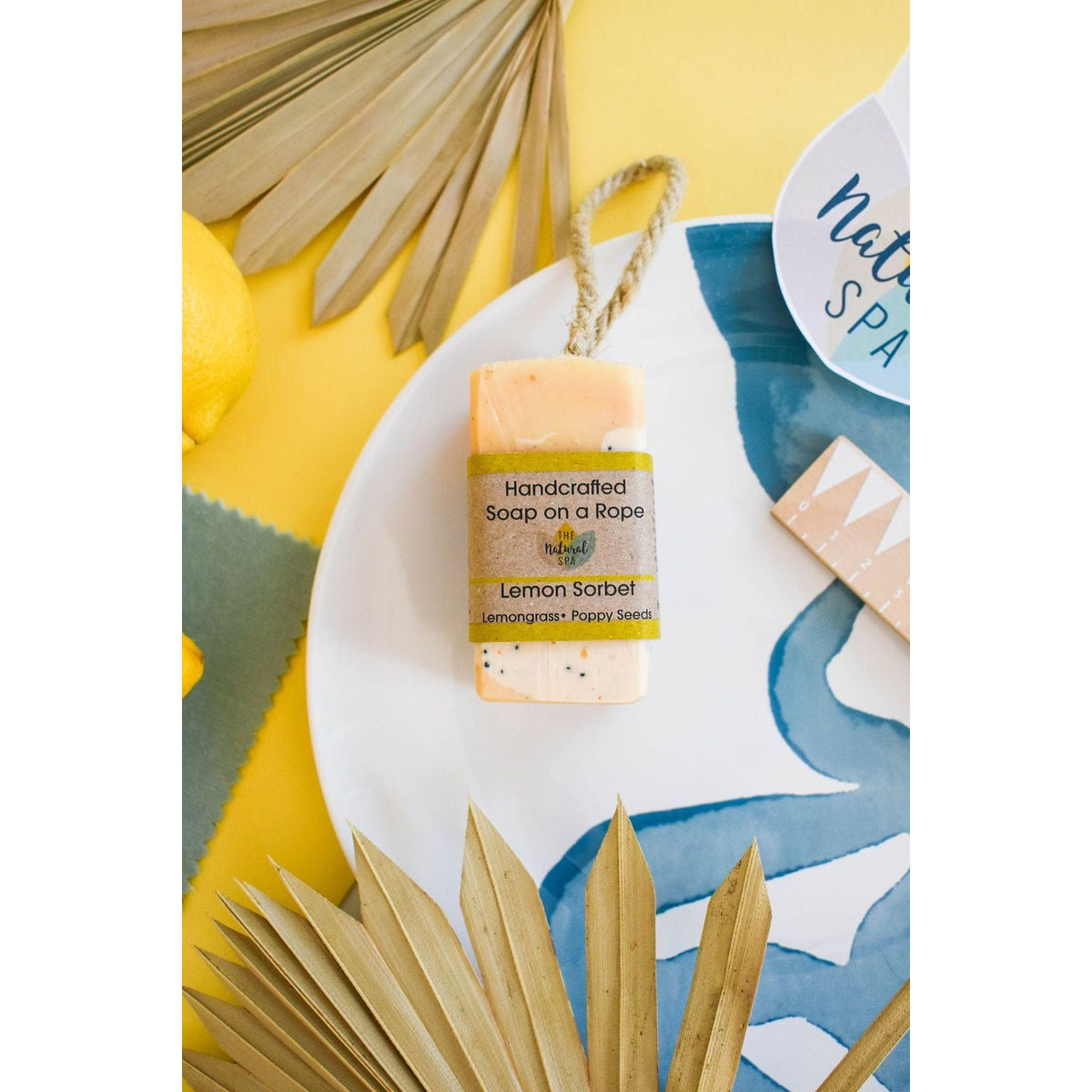 The Natural Spa Lemon Sorbet Soap on a Rope