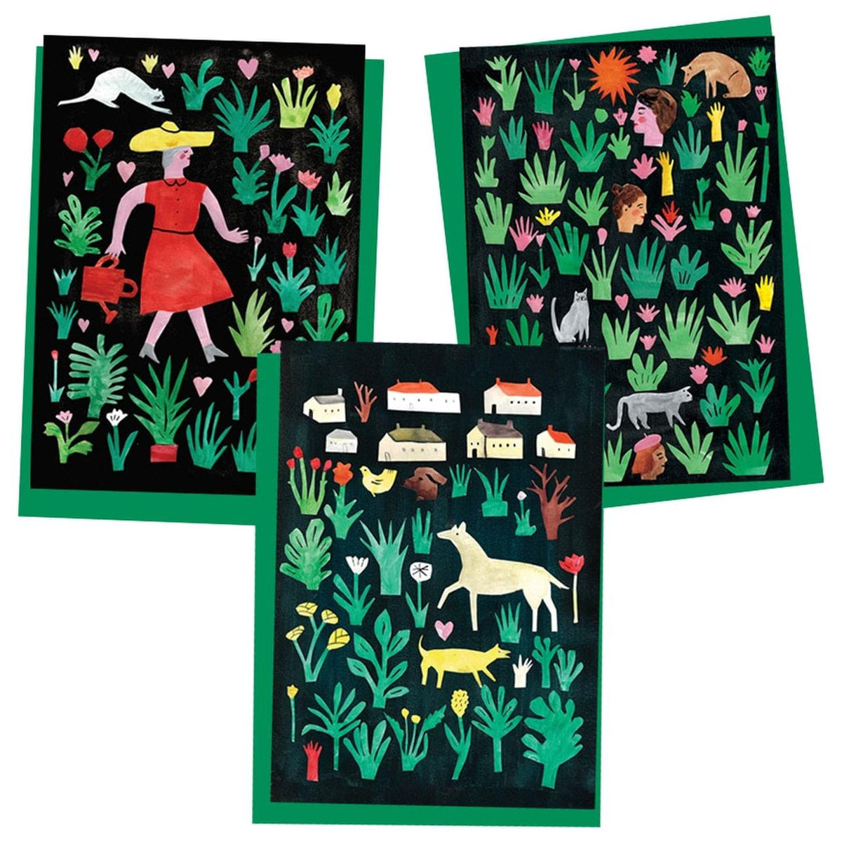 The Printed Peanut Black Collage Notecard Pack
