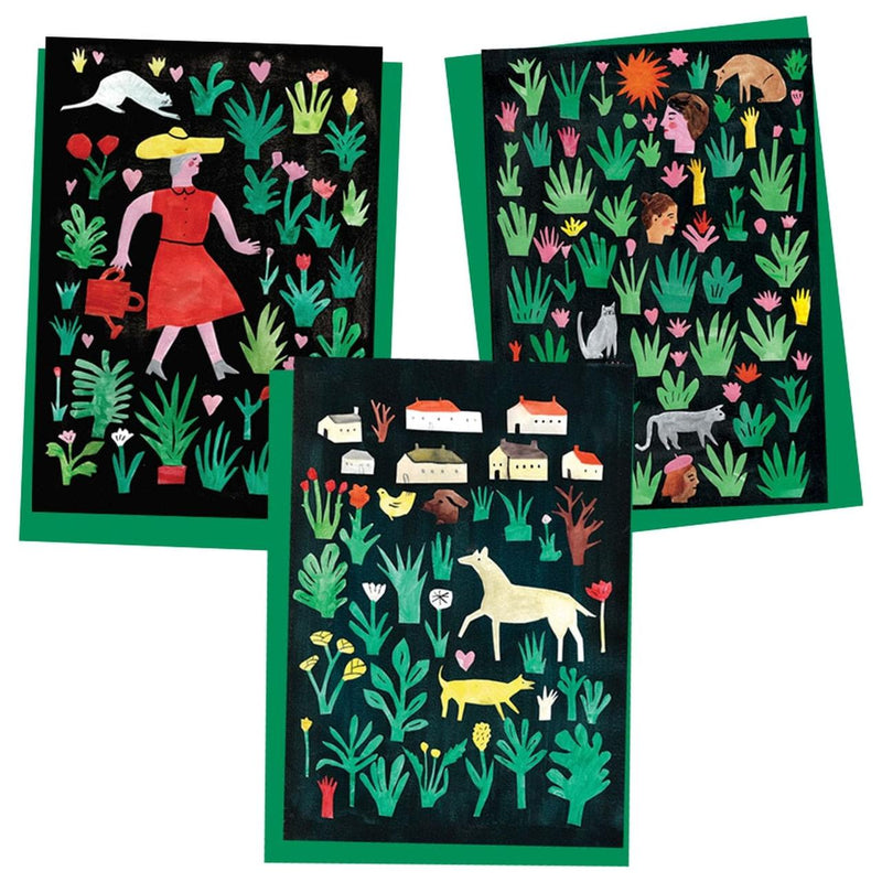 The Printed Peanut Black Collage Notecard Pack
