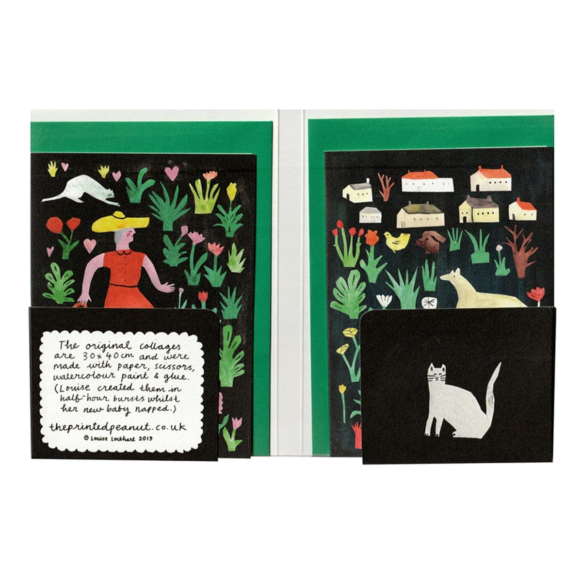 The Printed Peanut Black Collage Notecard Pack