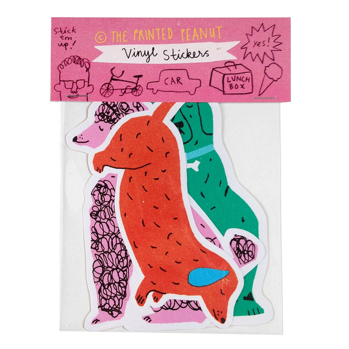 The Printed Peanut Dog Vinyl Sticker Pack