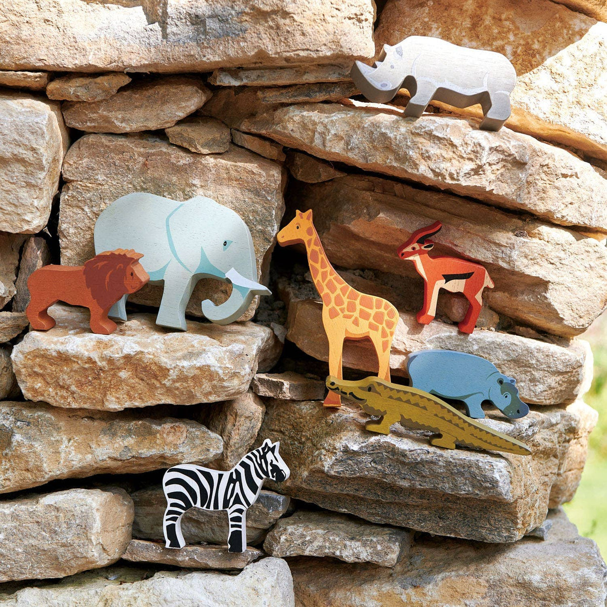 ThreadBear Design UK/EU Tender Leaf Toys - Wooden Safari Antelope Toy for Kids