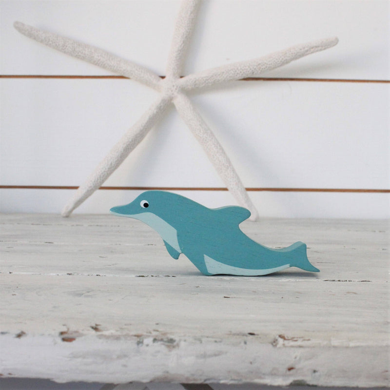 ThreadBear Design UK/EU Wooden Dolphin Toy for Kids - Coastal Animals